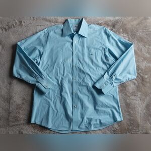 Vtg Lacoste Men's Blue French Button Down Dress Shirt | 42